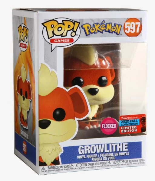 Funko Growlithe (Flocked) - Pokemon - 597 - Pop! Vinyl - 2020 Fall Convention Exclusive 1 Funko Growlithe (Flocked) - Pokemon - 597 - Pop! Vinyl - 2020 Fall Convention Exclusive